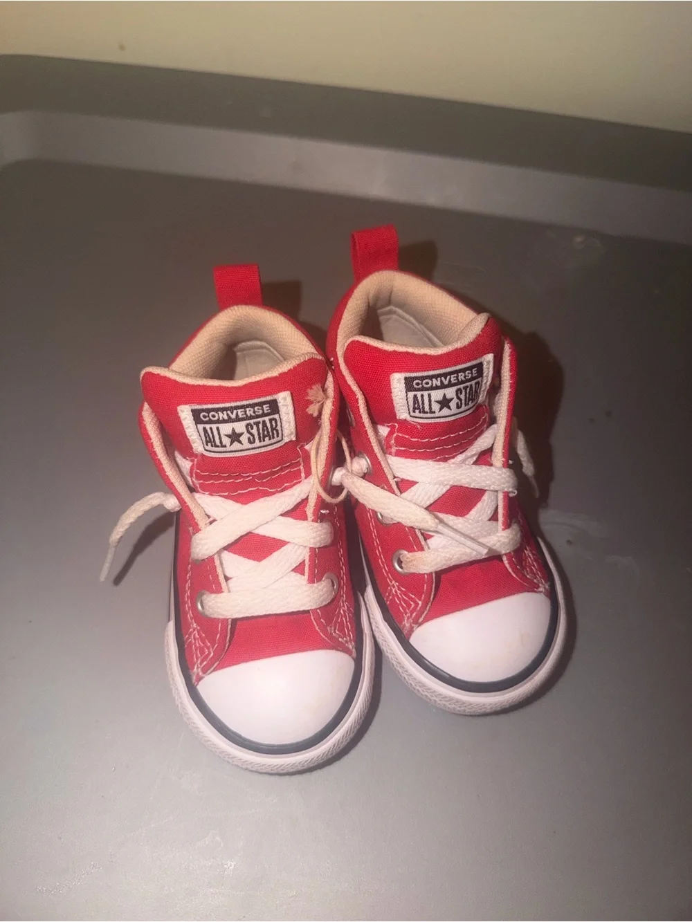Converse Kids Red and White All Star Sneakers
